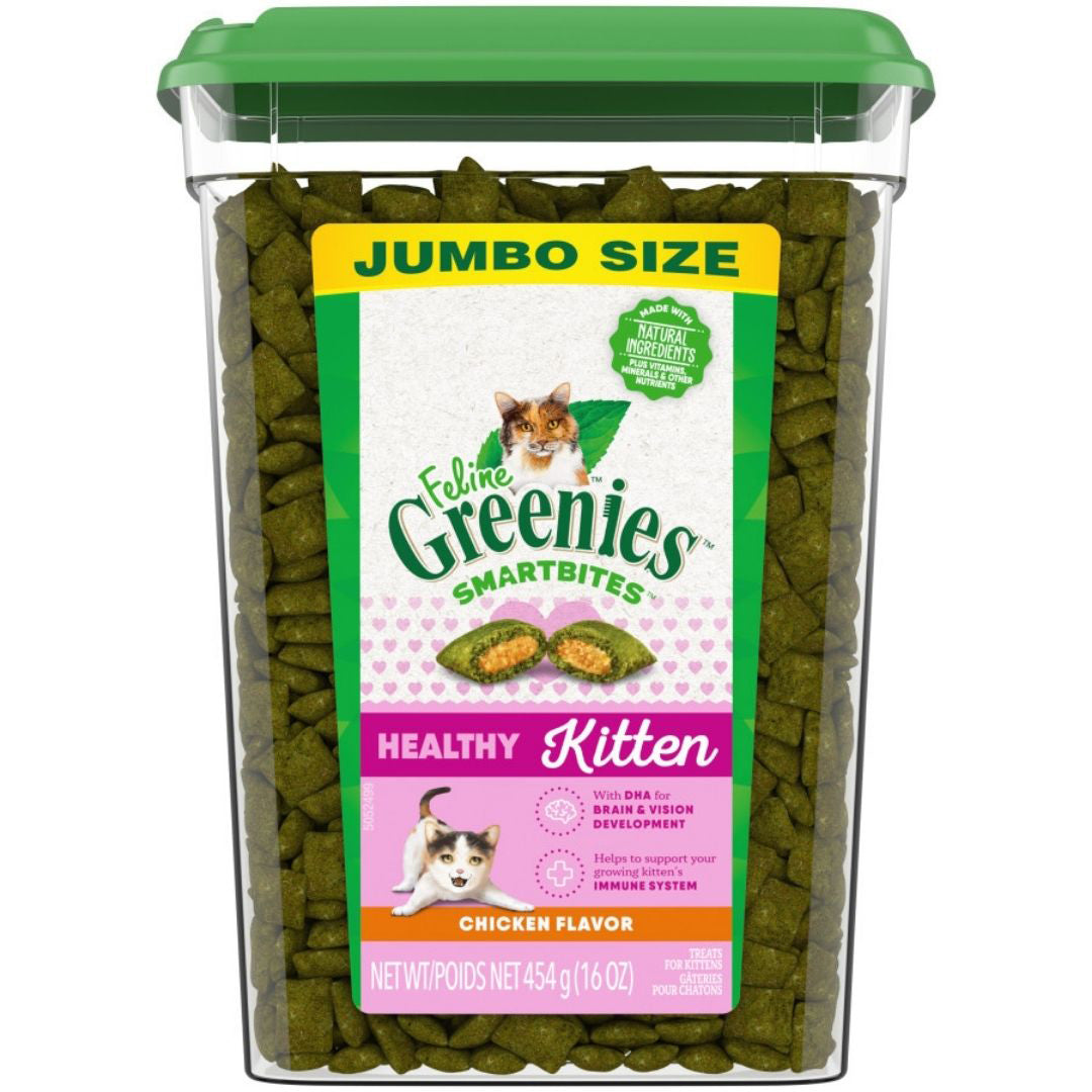 Greenies Feline Smart Bites Healthy Kitten Cat Treats Chicken, 1ea/16oz,
