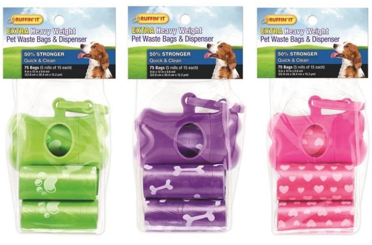 Ruffin' It 19342 Waste Bag With Dispenser, Assorted Colors