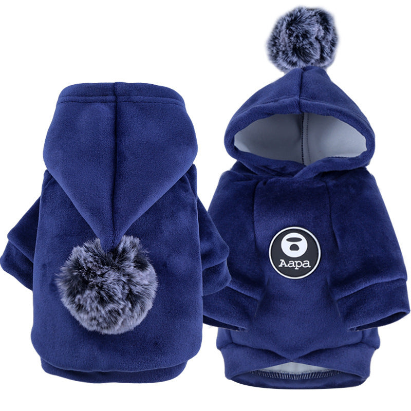 Autumn and Winter New Hooded Dog Golden Velvet Thickened Two Legged Sweater