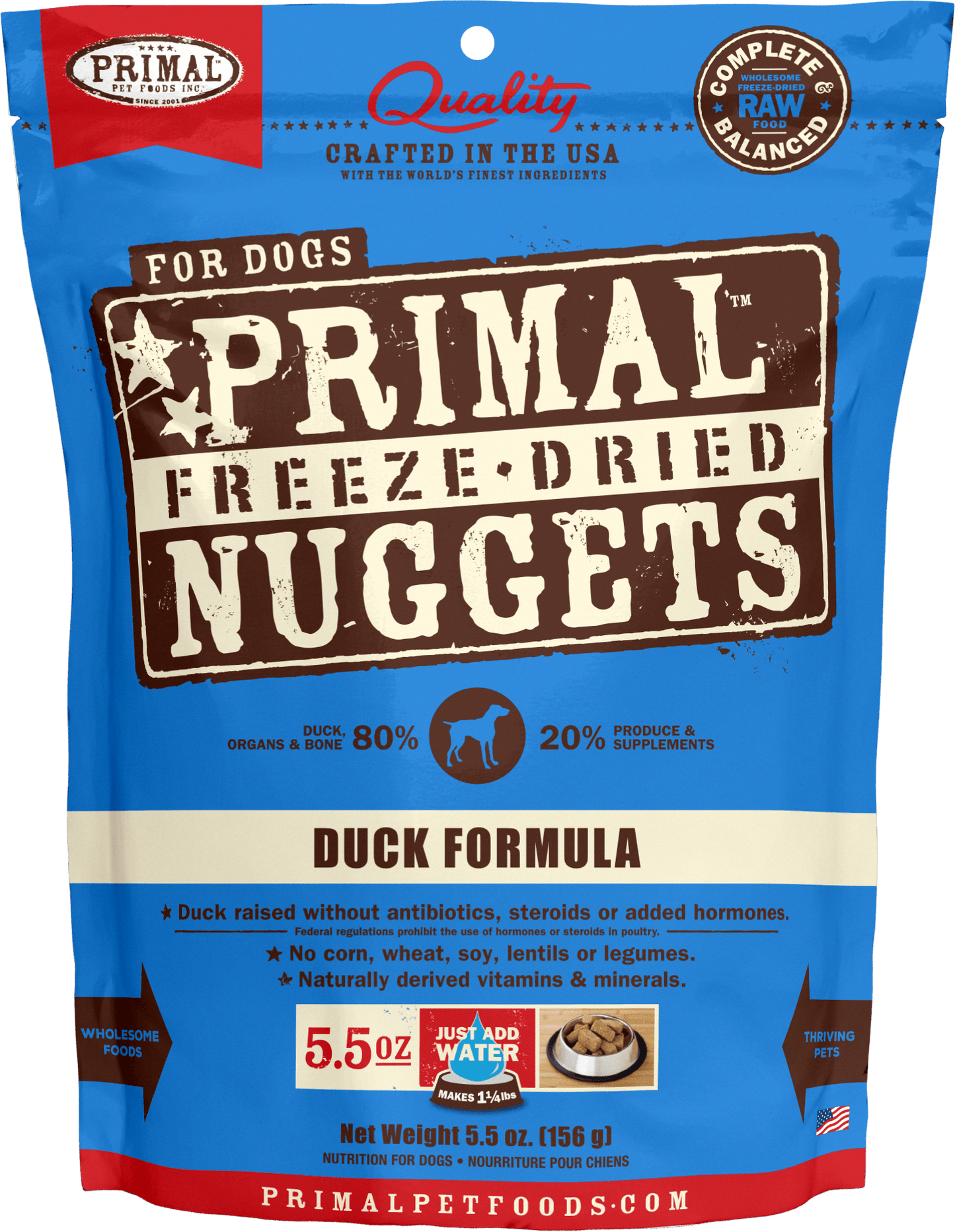 Primal Freeze Dried Nuggets Grain Free Duck Formula Dog Food