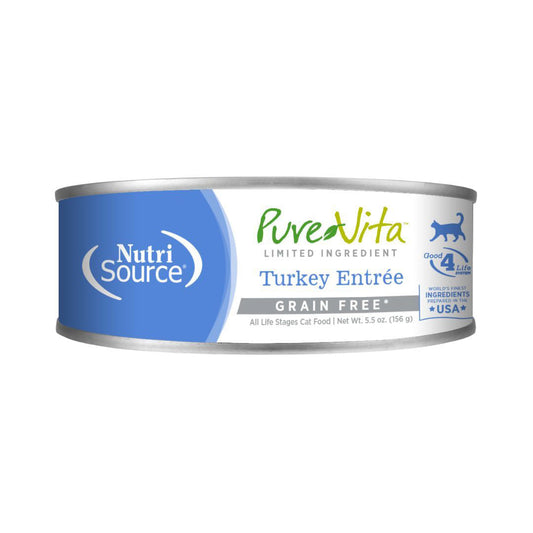 Pure Vita Cat Grain Free 96% Turkey & Turkey Liver 5Oz