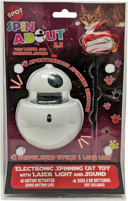 Spot Spin About 2,0 with Sound Electronic Laser Cat Toy White; Red One Size