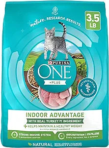 Purina ONE Natural, Low Fat, Weight Control, Indoor Dry Cat Food, +Plus Indoor Advantage - 3.5 lb. Bag