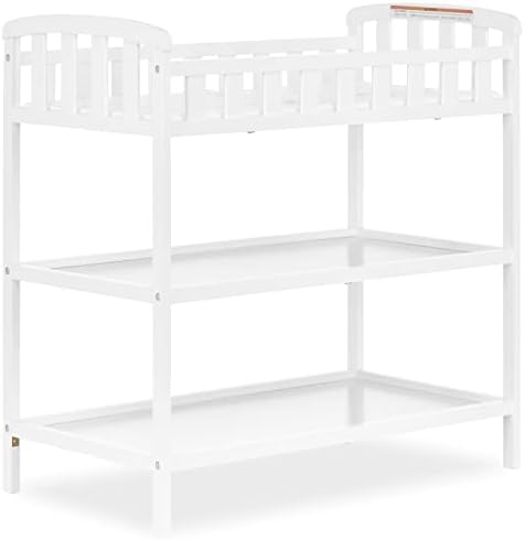 Dream On Me Emily Changing Table In White, Comes With 1" Changing Pad, Features Two Shelves, Portable Changing Station, Made Of Sustainable New Zealand Pinewood