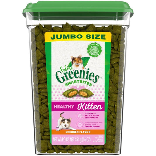 Greenies Feline Smart Bites Healthy Kitten Cat Treats Chicken, 1ea/16oz,