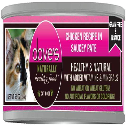 Dave's Cat Grain Free Saucey Chicken N 5.5oz. (Case Of 24)