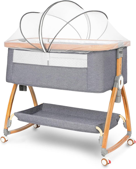 Baby Bassinet, Bedside Bassinet for Baby, 6 Height Adjustable Baby Bed - $85