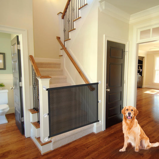 Dog Gates for The House, Mesh Baby Gates for Stairs with Portable Safety Fence
