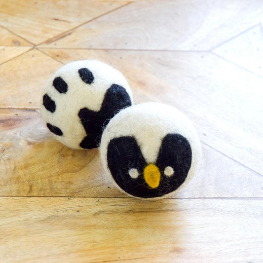 Felt Cat Balls Monochrome (Pair of 2)